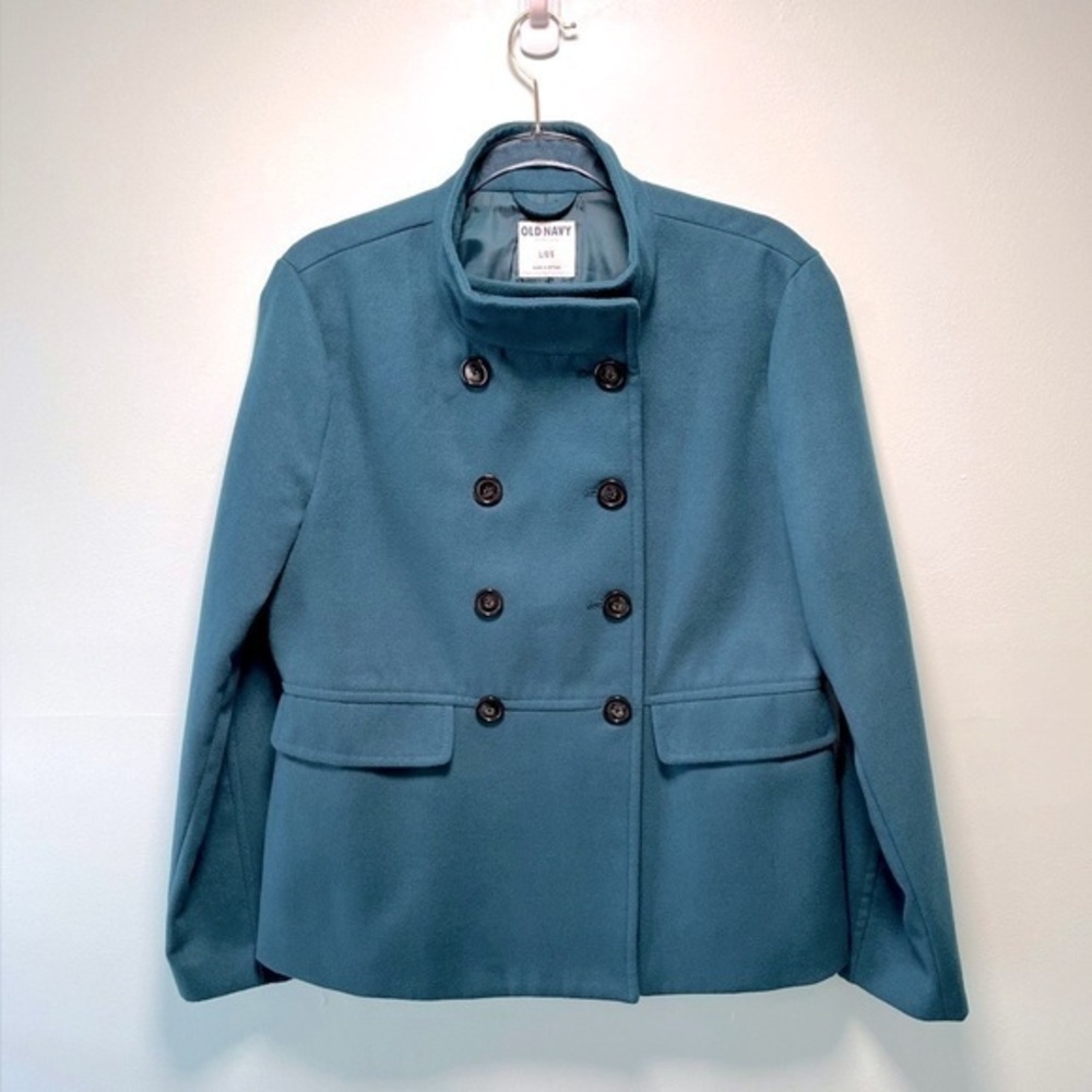 OLD NAVY- Women’s Classic Cropped Emerald Waters Military Pea Coat- Size…